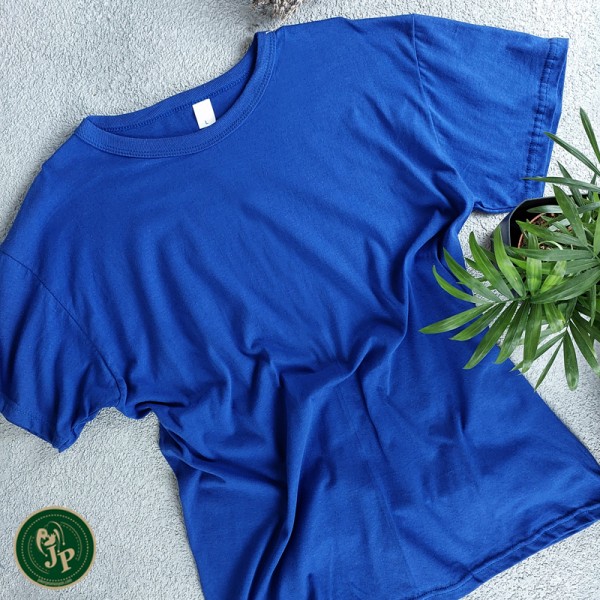 Basic Yaka Mavi T-shirt