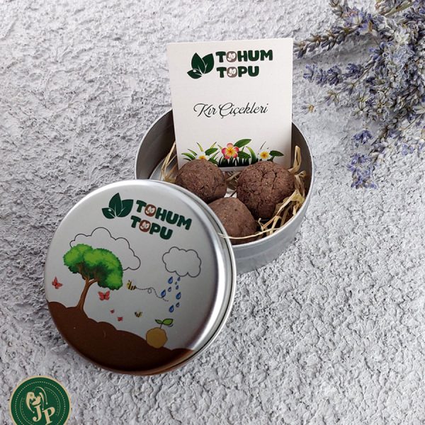 Tohum Topu Gri Metal Kutulu